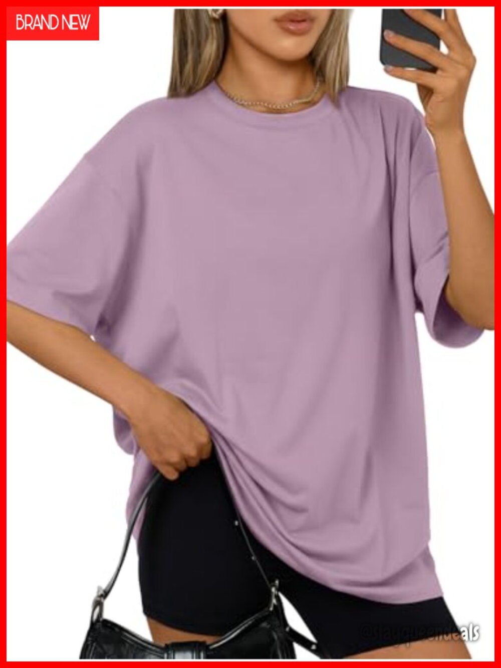 Oversized Drop Shoulder T-Shirt Crew Neck Boxy Summer Tee